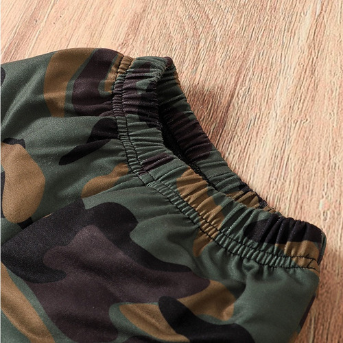 Conjunto De Sudadera Estilo Militar Para Bebé Con Camuflaje Negro 3-6 M