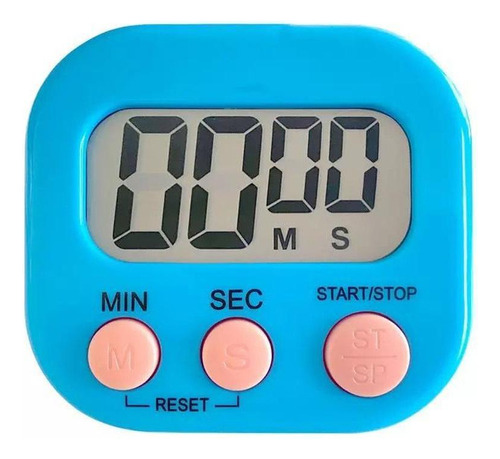 Timer Cronometro Digital De Cozinha Com Imã Geladeira - Azul