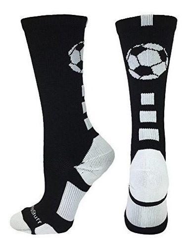 Madsportsstuff Soccer Ball Crew Calcetines (negro /blanco,