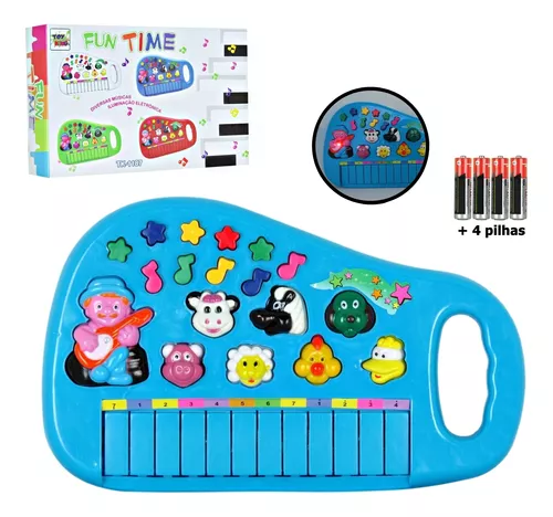 Brinquedo Educativo Teclado Infantil Animais da Fazenda Pilha