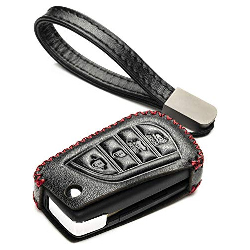 Funda De Cuero Genuino Llavero Cadena Compatible Toyota...