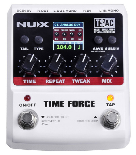 Pedal Nux Time Force Delay Digital Stompbox Guitarra / Bajo