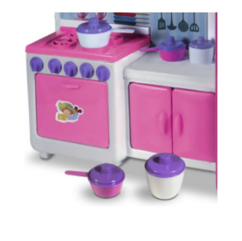 Imagem 4 de 10 de Cozinha Infantil Meninas Completa Coleção Cristal C/ Fogão