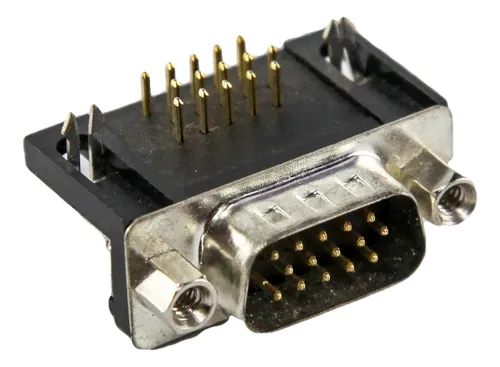 Conector Ficha Db15 Macho 15 Pin 90° Placa Db15mp X 10u Htec