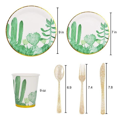 Juego De Suministros Para Fiesta De Cumpeados De Cactus, Dis