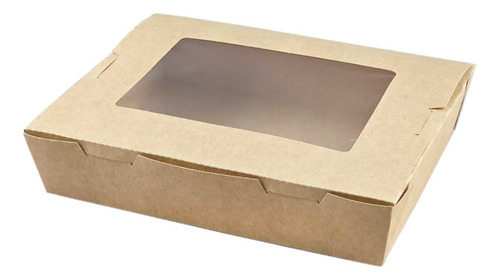 Caja Packaging Kraft 107 Con Ventana 26x19,6x5 Cm. X 10 U