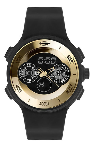 Relógio Digital Masculino Mormaii Pro Preto Pronta Entrega Cor do fundo Dourado/Preto