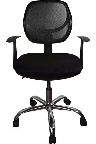 Imagen 2 de 4 de Silla De Oficina Ejecutiva En Malla Giratoria Negra