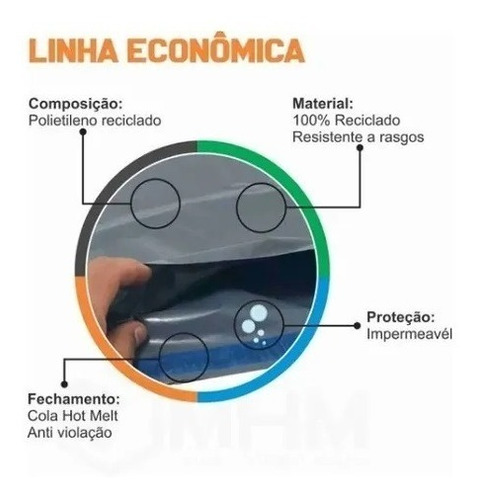 Saco Plástico 19x25 Cinza E-commerce Entrega Rápida 500 Un