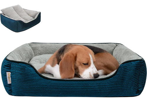 Cama Rectangular Lavable Con Cojín Extraíble Para Mascotas
