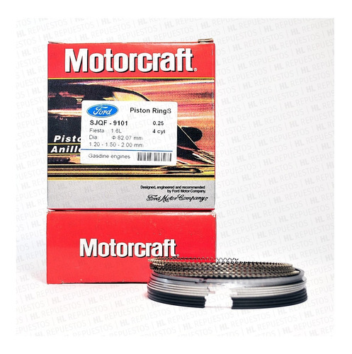 Anillos Ford Fiesta/ka/ecosport 1.6 0.25-0.10 Motorcraft