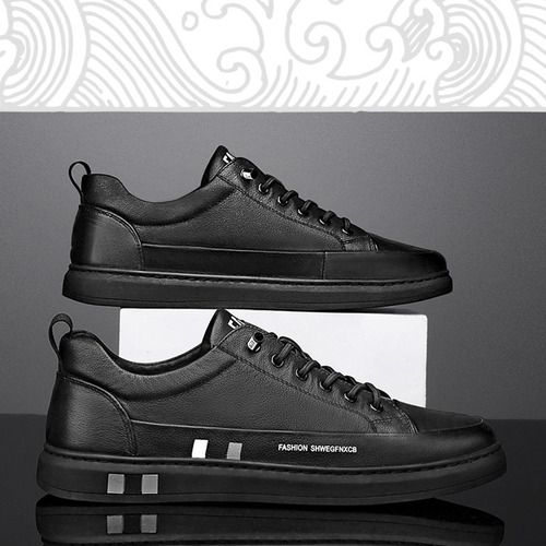 Zapatos De Cuero Genuino Elegantes Para Hombre Estilo Casual