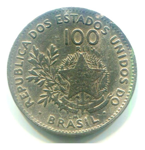 Moeda Brasileira Antiga 100 Réis 1901 Mcmi Níquel V54  L.843