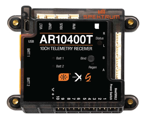 Spektrum Ar10400t 10 Canales Receptor De Telemetría De Poten