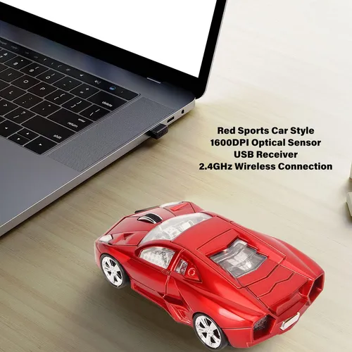 Ashata Mouse Inalámbrico Para Computadora Con Forma De Auto