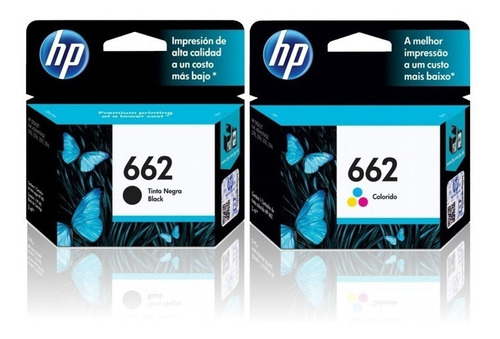 Combo Cartucho Original Hp 662 Tricolor Negro Original Nuevo