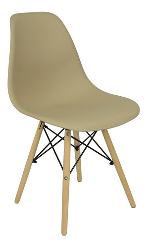 Cadeira Charles Eames Wood Design  Eiffel Varias Cores Cor Da Estrutura Da Cadeira $$$ Cor Do Assento Bege Desenho Do Tecido -