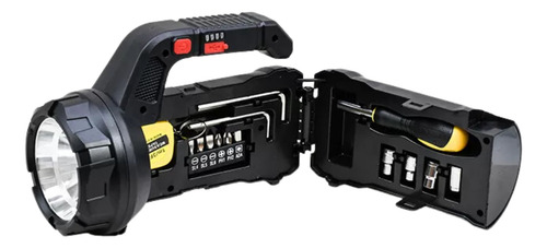 Linterna Con Kit De Herramientas Emergencia Usb Recargable Negro Blanco