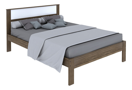 Mueble Cama Matrimonial Color Nogal/blanco Cm8005.0001