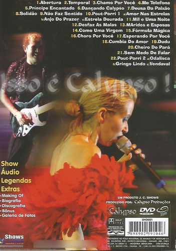 Dvd - Banda Calypso - Ao Vivo - 2004 - Com Encarte (Usado)