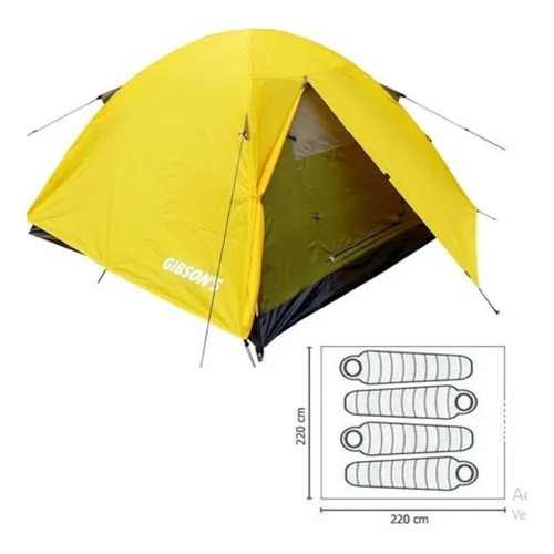 Imagen 2 de 6 de Carpa 4 Personas Gibsons + 2 Bolsas Dormir Capucha De Regalo