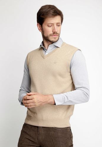 Sweater Hombre Sin Mangas Smart Casual Beige Fw 2023 Ferouch