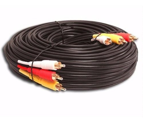 Cable Compuesto De Audio Y Video De Oro De 3 Rca (60 Pies)