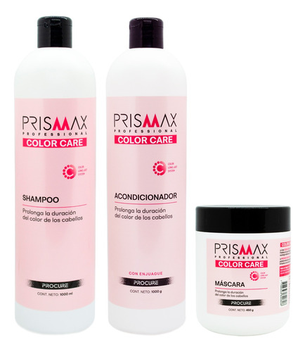 Prismax Color Care Shampoo + Enjuague + Máscara Grande 6c