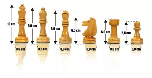 Peças de xadrez, completo. Medem entre 6,5 e 10 cm. Tot