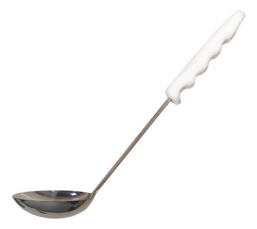 Cucharon Acero Inox 65 Ml Mango Blanco Durafio - Color Gris