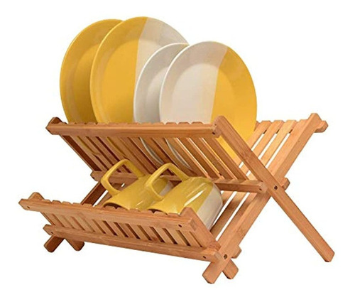 Plato Secado Rack Bamboo Dish Rack Plato Plegable Drainer Pl