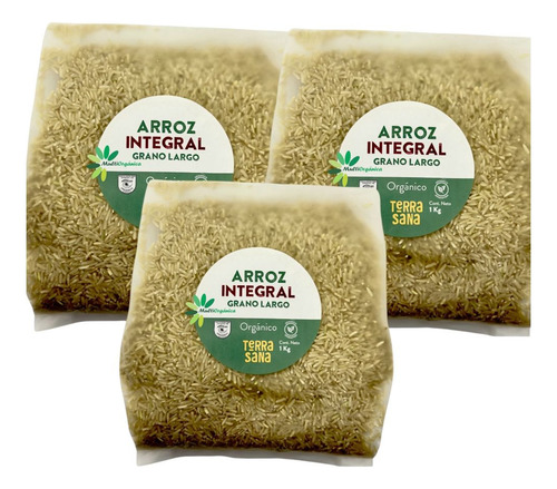 Arroz Integral Organico X Kilo - Terrasana - Pack X 3