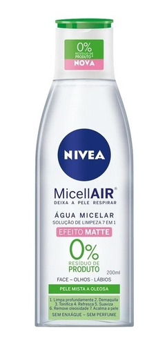 Imagem 2 de 8 de Água Micelar Nivea Micellair Efeito Matte 200ml