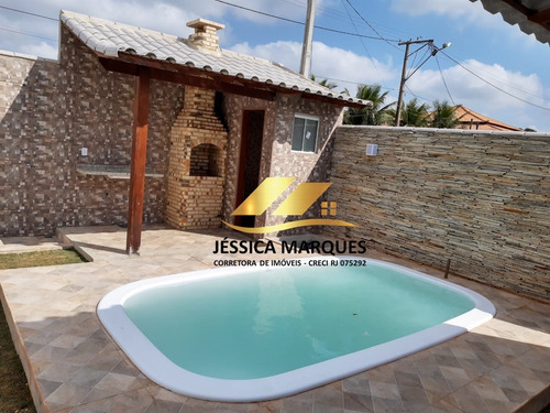 Imagem 2 de 9 de Casa Com 2 Quartos, Área Gourmet E Piscina Em Unamar - 102