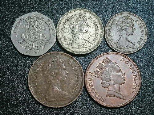 Set 5 Monedas Reino Unido (2)1971-1982-1983-1992 