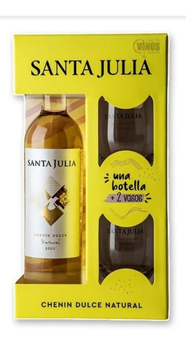 Vino Santa Julia + 2 Vasos Santa Julia - Blanco - Botella - Unidad - 1