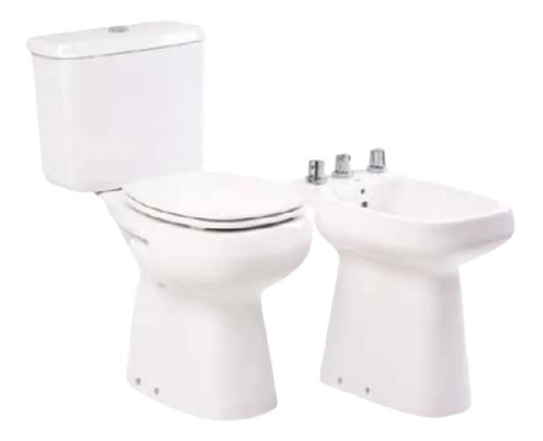 Kit Inodoro Roca Monaco Confort Alto Depos Tapa + Bidet