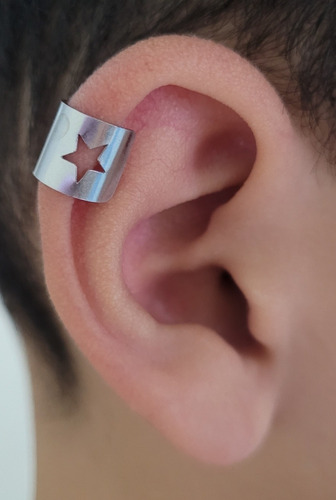 Piercing Aro Falso Grande Diseño Oreja Acero Quirúrgico