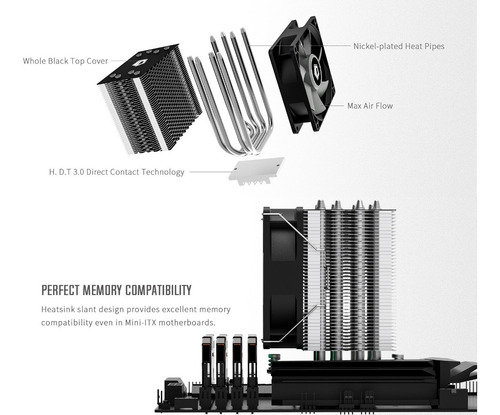 Imagen 8 de 10 de Cooler Cpu Id-cooling Se-914-xt Intel Amd 150w Tdp Compacto!