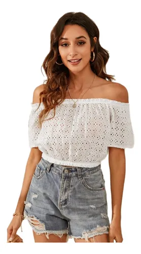 Blusas con resorte en los hombros sale