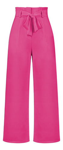 Pantalón Mujer Elegante Wide Leg Tiro Alto Con Cinturón