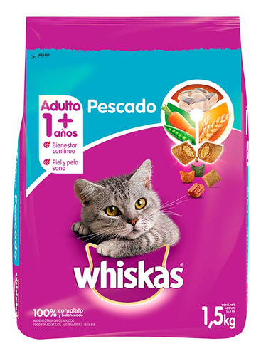 Alimento Seco Para Gatos Whiskas Pescado 1.5kg