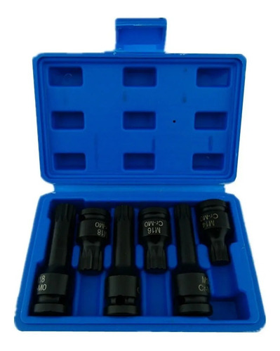 Kit Set Juego Dados Impacto Torx 1/2 6 Piezas Torxmeter