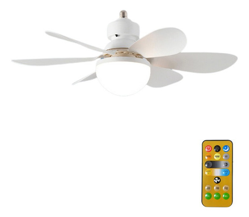 Ventilador De Techo Blanco Con Lámpara Led Y Control Remoto