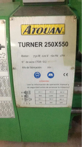 Imagen 9 de 10 de Torno Para Metalmecánica. Marca Atouan.