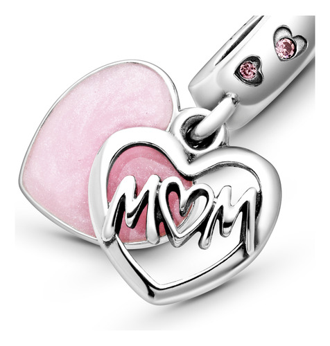 Charm Pandora 798887C01 Colgante Corazón Con La Inscripción Mamá Color Rosa