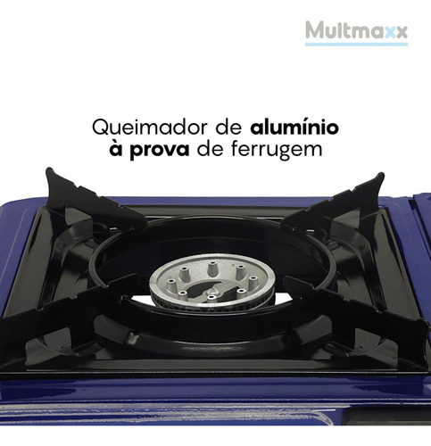 Fogareiro Portátil Acampamento A Gas Maleta Azul Multmaxx