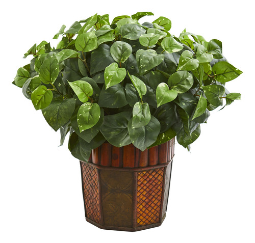 1 Planta Artificial Pothos En Macetero, 16 X 16 X 21, V...