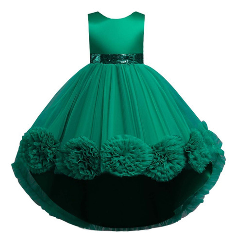 Vestido Para Niña, Sin Mangas, Princesa, Cola De Flor, Falda