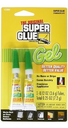 El Original Super Glue Gel De Cianoacrilato, 0.12 Onzas, 2 T